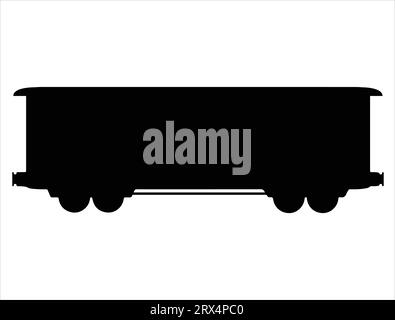 Boxcar silhouette vector art white background Stock Vector
