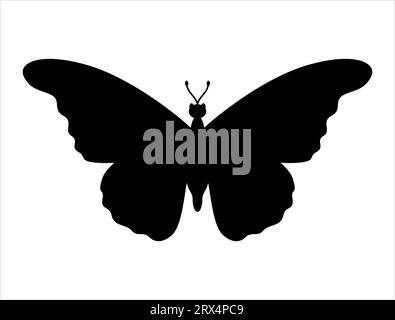 Butterfly silhouette vector art white background Stock Vector
