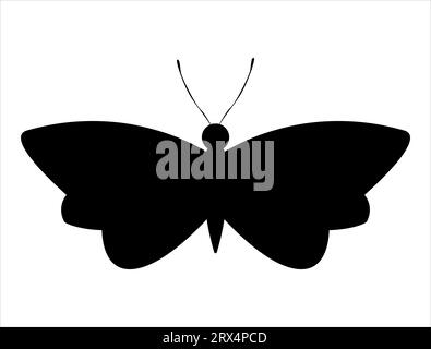 Butterfly silhouette vector art white background Stock Vector