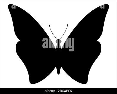 Butterfly silhouette vector art white background Stock Vector