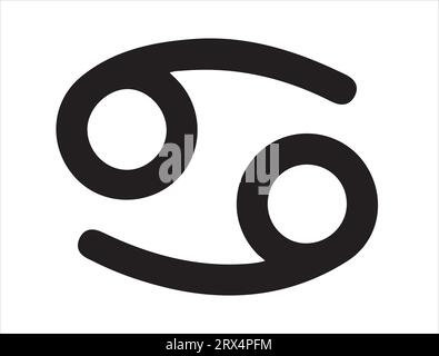 Cancer zodiac sign silhouette vector art Stock Vector