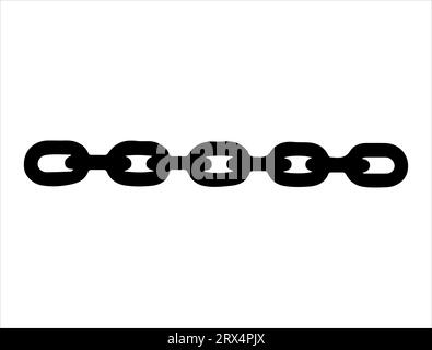 Chain silhouette vector art white background Stock Vector