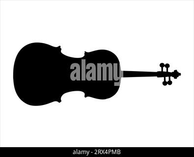 Cello silhouette vector art white background Stock Vector