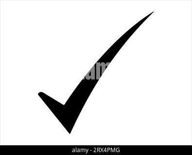 Check mark silhouette vector art white background Stock Vector