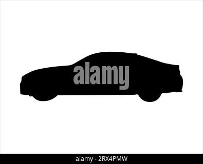 Car silhouette vector art white background Stock Vector