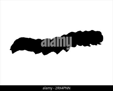 Caterpillar silhouette vector art white background Stock Vector