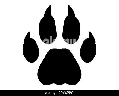 Cheetah paw silhouette vector art white background Stock Vector