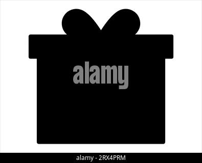 Christmas present silhouette vector art white background Stock Vector