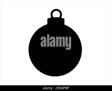 Christmas ornament silhouette vector art white background Stock Vector