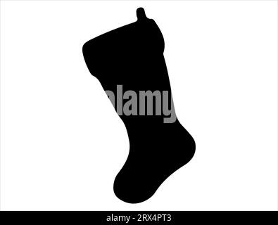 Christmas stocking silhouette vector art Stock Vector