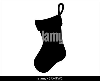 Christmas stocking silhouette vector art Stock Vector