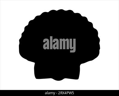 Clam shell silhouette vector art white background Stock Vector