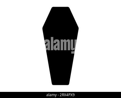 Coffin silhouette vector art white background Stock Vector