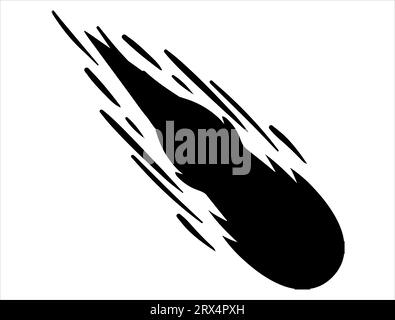 Comet silhouette vector art white background Stock Vector