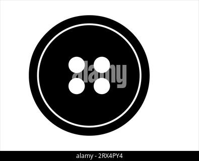 Clothes button silhouette vector art Stock Vector