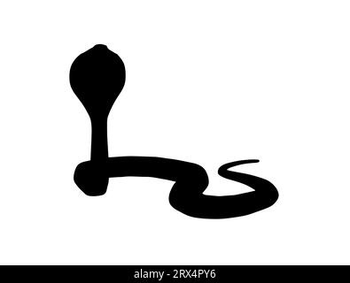 Cobra snake silhouette vector art white background Stock Vector