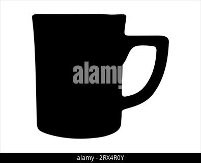 Coffee cup silhouette vector art white background Stock Vector