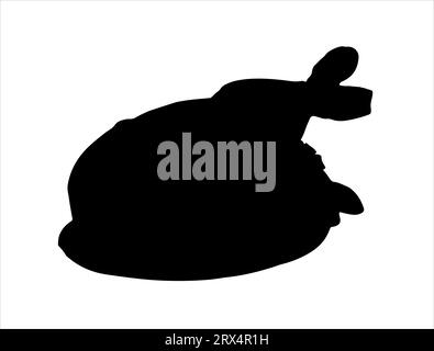 Cooked chicken silhouette vector art white background Stock Vector