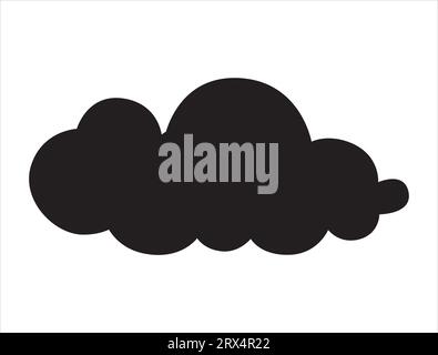 Cloud silhouette vector art white background Stock Vector