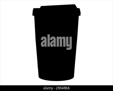 Coffee cup silhouette vector art white background Stock Vector