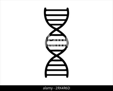 DNA silhouette vector art white background Stock Vector
