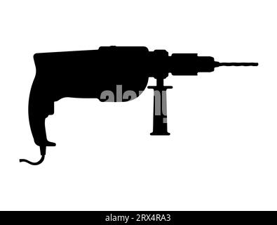 Drill silhouette vector art white background Stock Vector
