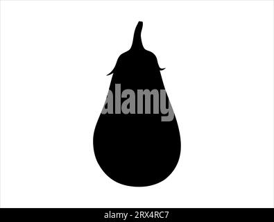 Eggplant silhouette vector art white background Stock Vector