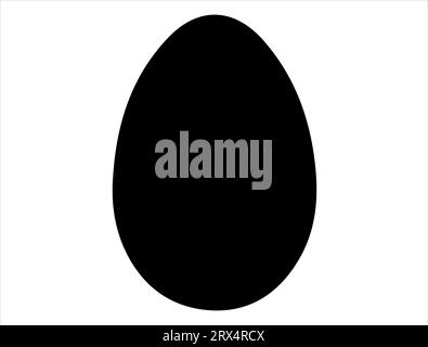 Egg shape silhouette vector art white background Stock Vector