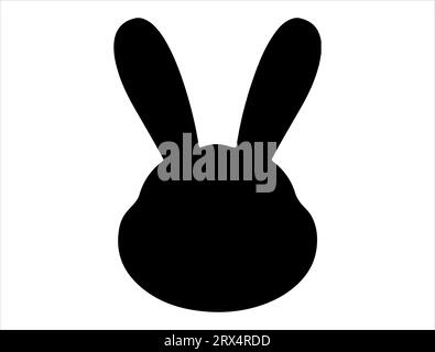 Easter bunny head silhouette vector art Stock Vector