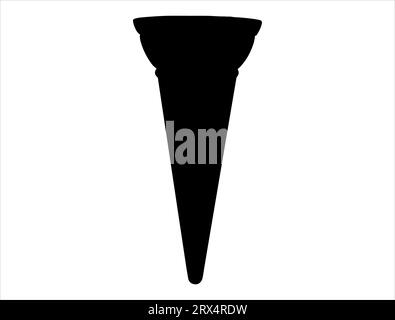 Empty ice cream cone silhouette vector Stock Vector