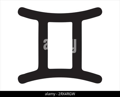 Gemini zodiac sign silhouette vector art Stock Vector