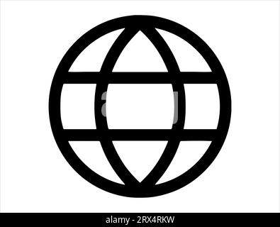 Internet symbol silhouette vector art white background Stock Vector