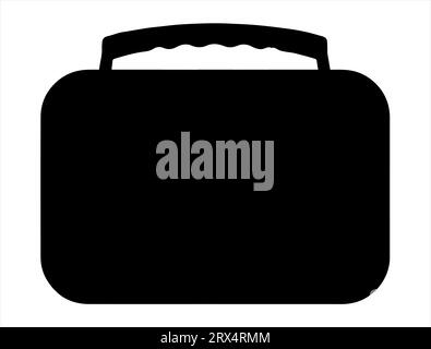 Lunch box silhouette vector art white background Stock Vector