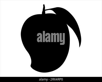 Mango silhouette vector art white background Stock Vector