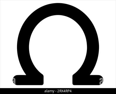 Omega icon silhouette vector art white background Stock Vector