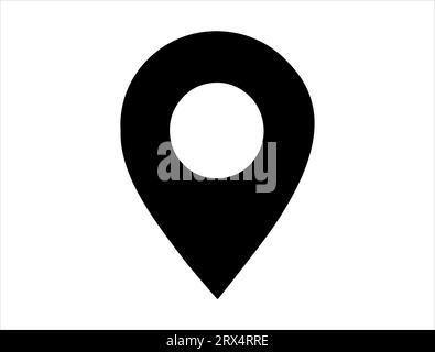 Location symbol silhouette vector art white background Stock Vector