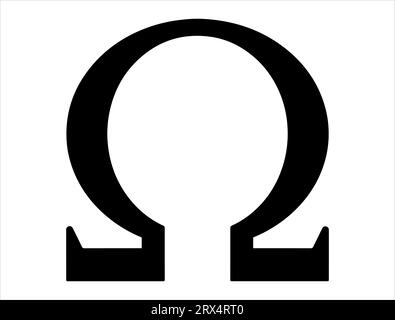 Omega icon silhouette vector art white background Stock Vector