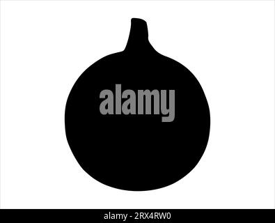 Onion silhouette vector art white background Stock Vector