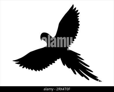 Parrot silhouette vector art white background Stock Vector
