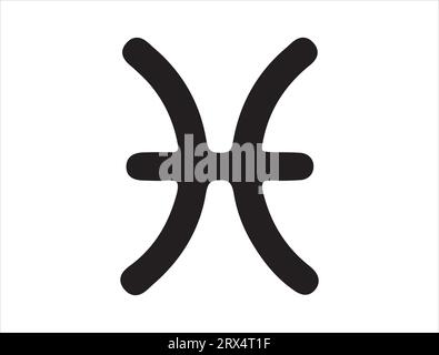 Pisces zodiac sign silhouette vector art Stock Vector