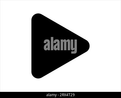 Play button silhouette vector art white background Stock Vector