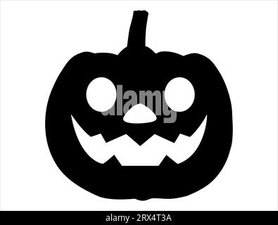 Pumpkin silhouette vector art white background Stock Vector