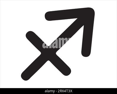 Sagittarius zodiac sign silhouette vector art Stock Vector