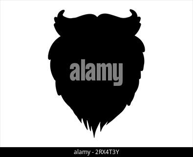 Santa beard silhouette vector art white background Stock Vector