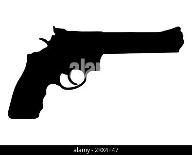 Revolver silhouette vector art white background Stock Vector