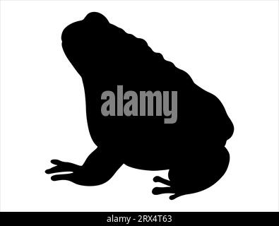 Toad silhouette vector art white background Stock Vector