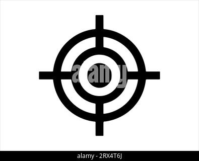 Target symbol silhouette vector art white background Stock Vector