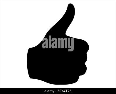 Thumbs up silhouette vector art white background Stock Vector