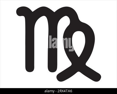 Virgo zodiac sign silhouette vector art Stock Vector
