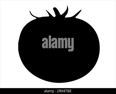 Tomato silhouette vector art white background Stock Vector